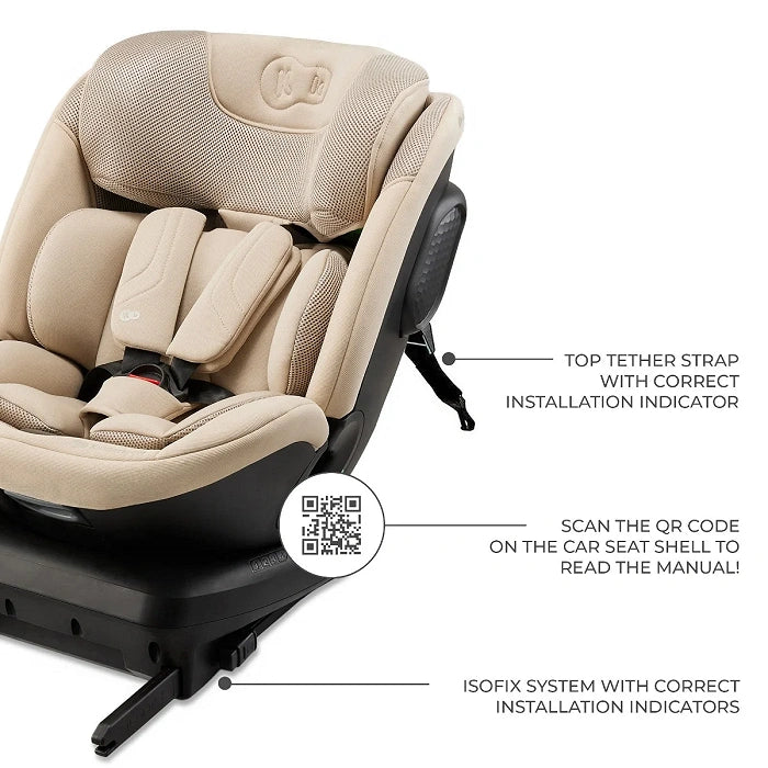 Kinderkraft scaun auto pivotant 360° XPEDITION 3 i-Size 40-150 cm Beige