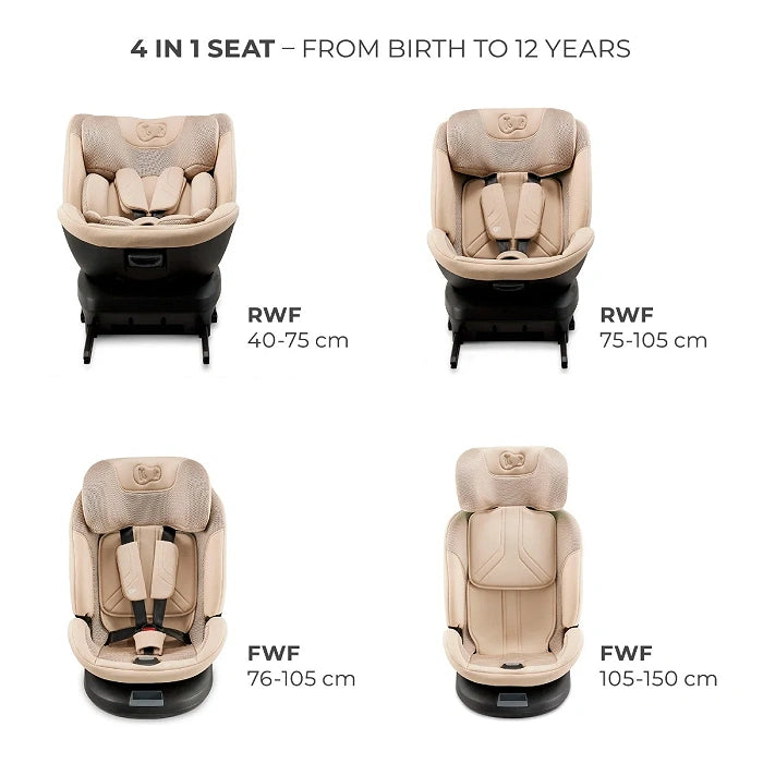 Kinderkraft scaun auto pivotant 360° XPEDITION 3 i-Size 40-150 cm Beige Imagine secundară a produsului