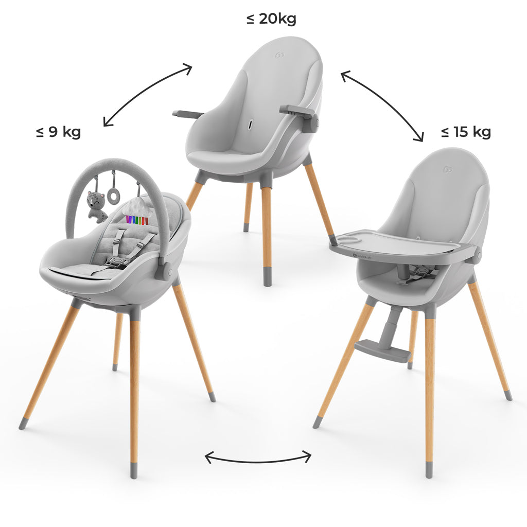 Kinderkraft scaun de masa 2in1 Fini Up 0m+ Grey
