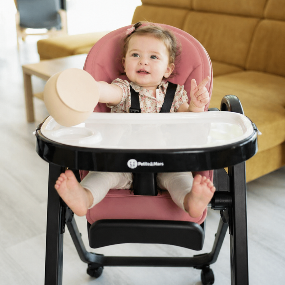 Petite&Mars scaun de masa Tasty 6m+ Sugar Pink