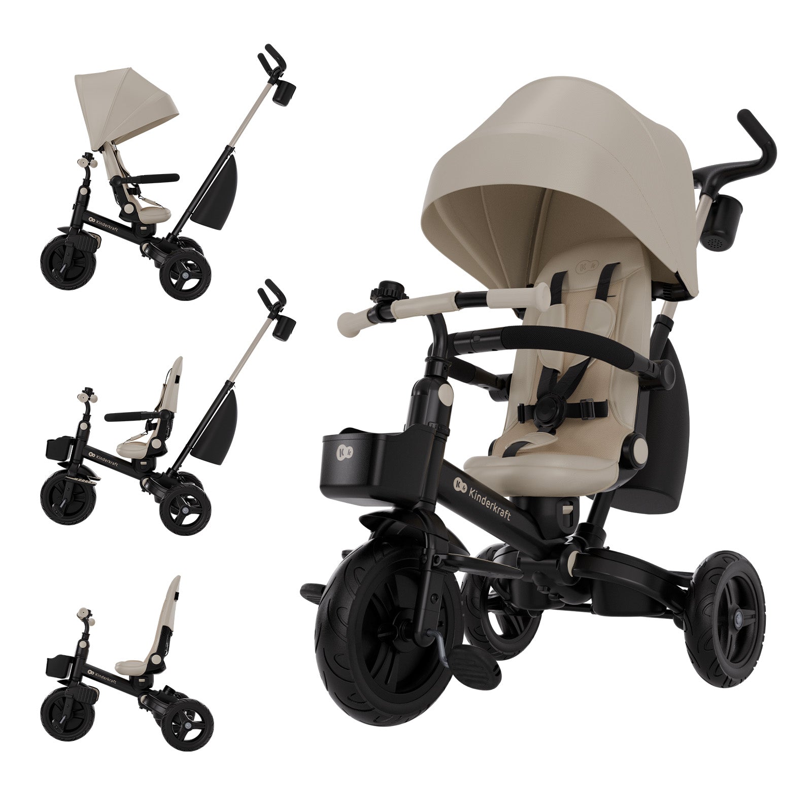 Kinderkraft tricicleta AVEO 2 PLUS 9m+ Beige Imagine principală a produsului