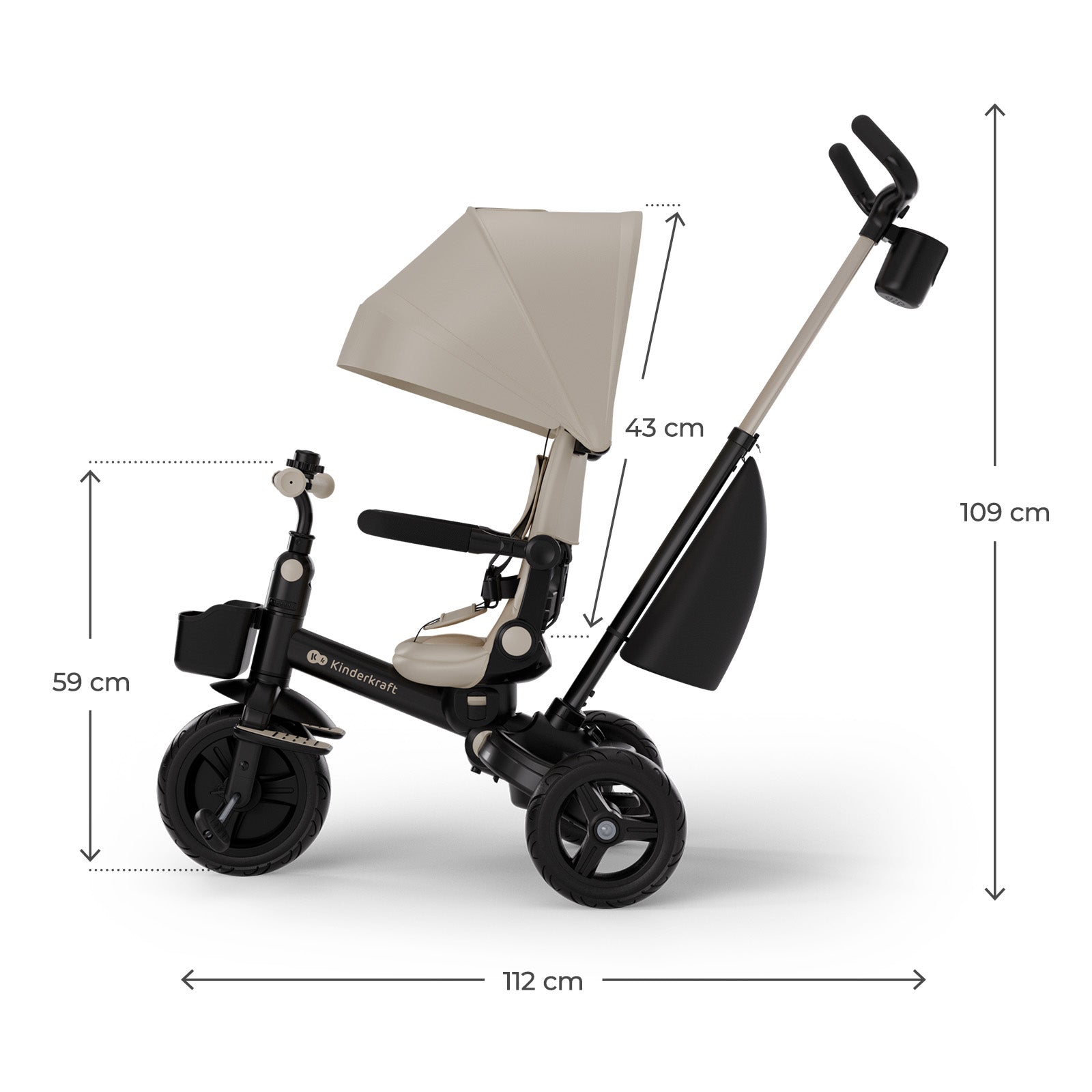 Kinderkraft tricicleta AVEO 2 PLUS 9m+ Beige
