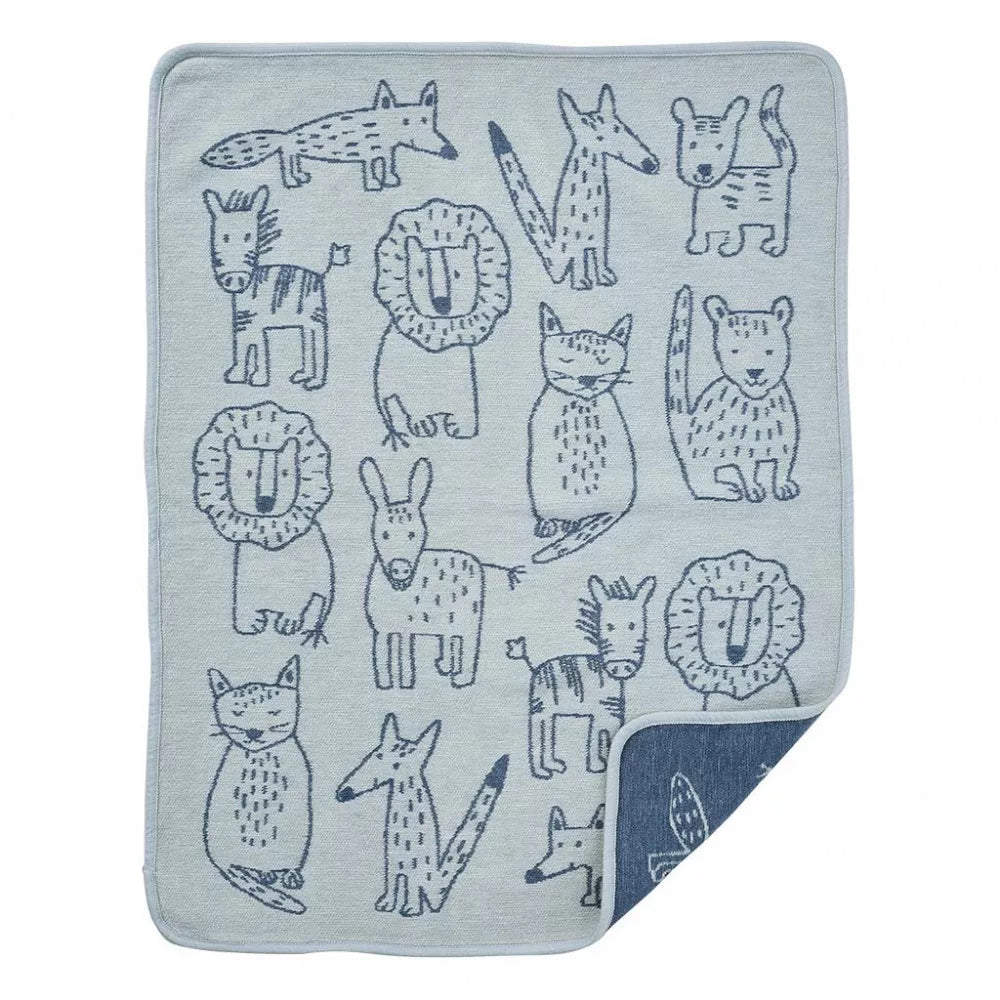 Klippan patura bebelusi din bumbac chenille 70x90 cm 0m+ Buddies Blue