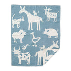 Klippan patura bebelusi din bumbac organic 70x90 cm 0m+ Farm Blue