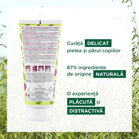 Klorane Junior gel de dus 2in1 cu aroma de zmeura 200 ml 3 ani+