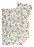 Klups Albero Mio set 2 piese plapuma 100x75 cm + perna 40x30 cm Velvet Kids Pink Flowers