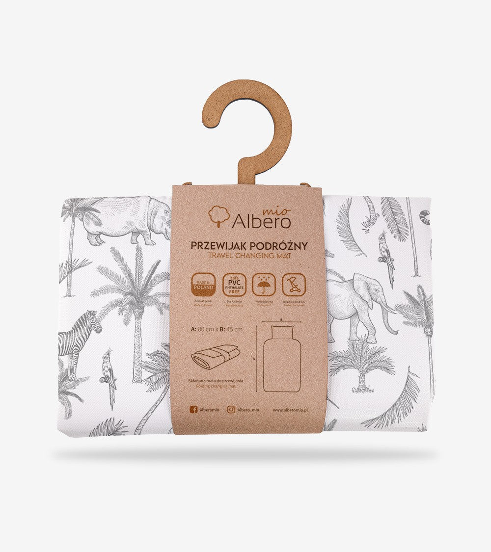 Klups saltea de infasat de calatorie 80x45 cm Boho Grey