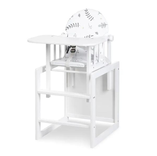 Klups scaun de masa multifunctional din lemn LILY 6m+, Alb