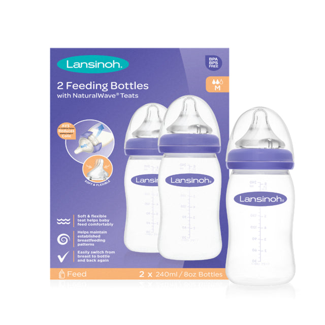 Lansinoh biberon Natural Wave 240 ml 3m+, 2 buc Imagine principală a produsului
