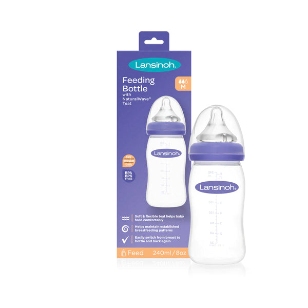 Lansinoh biberon Natural Wave 240 ml tetina silicon 2/3m+ Imagine principală a produsului