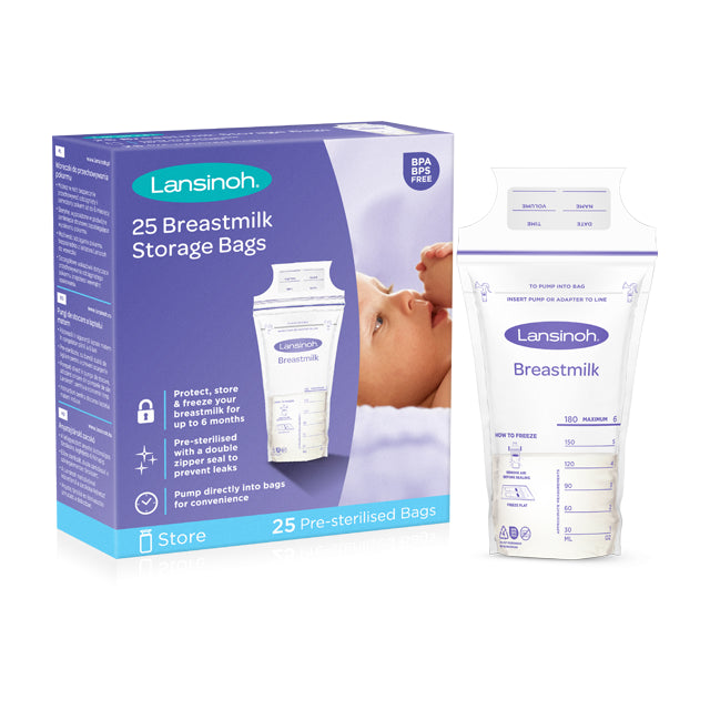 Lansinoh Pungi pentru stocarea laptelui matern de 180 ml  25buc/set