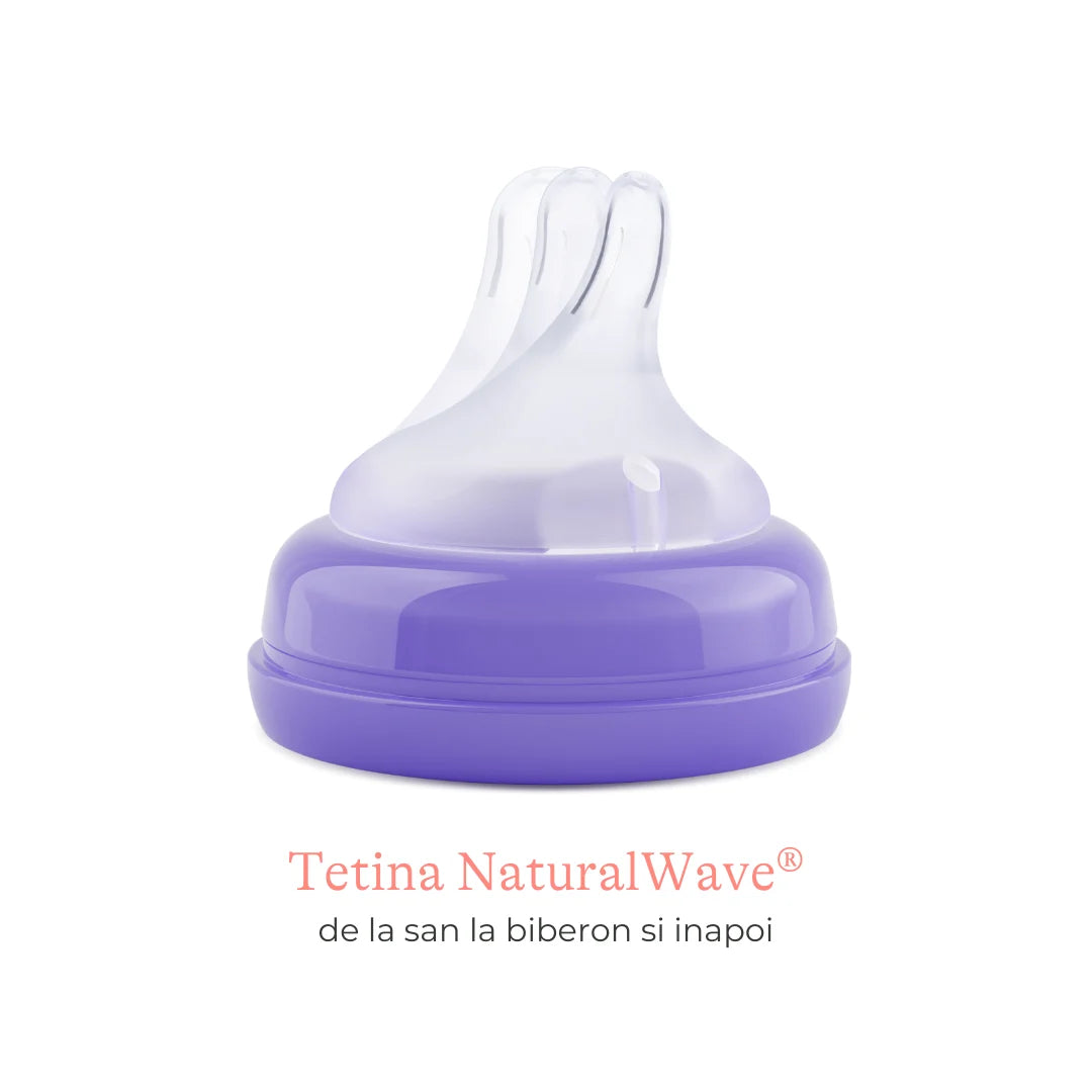 Lansinoh tetina silicon Natural Wave S flux lent 1m+, 2 buc