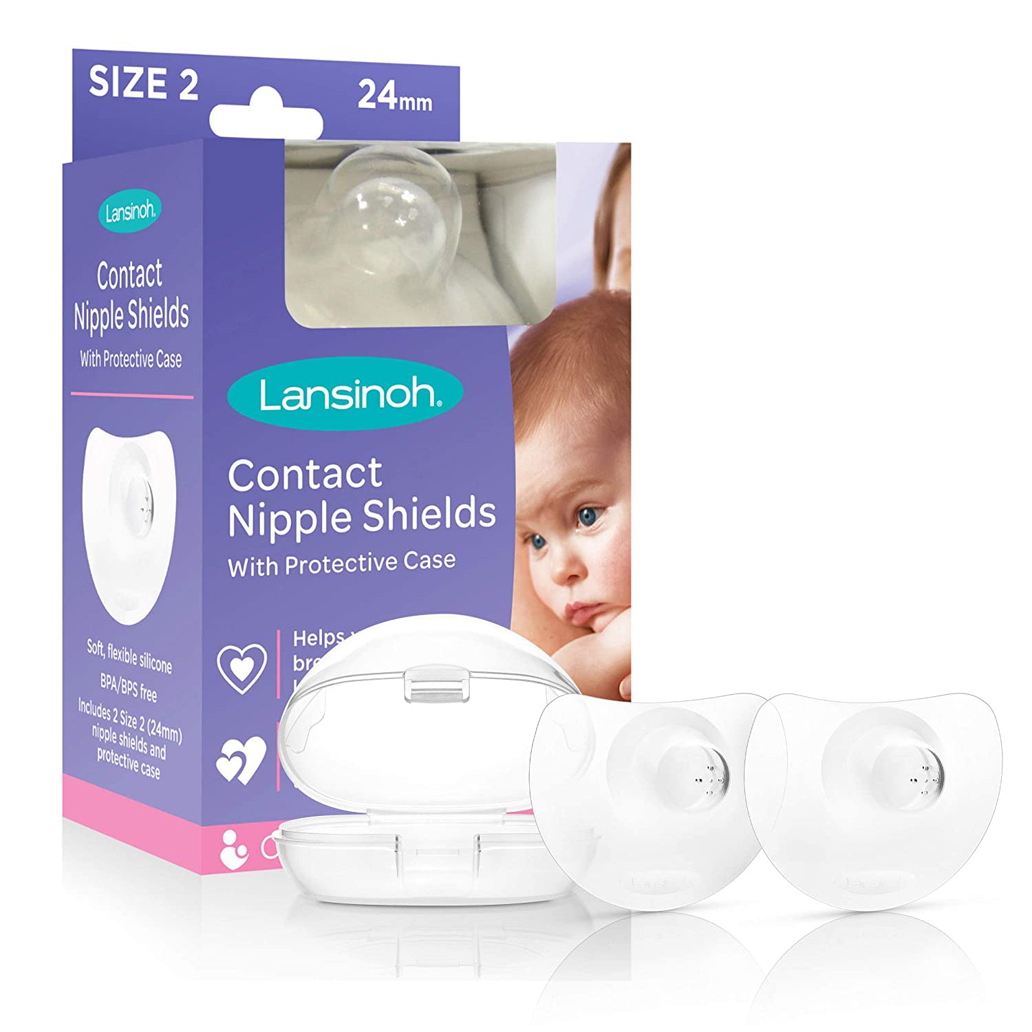 Lansinoh aparator san protector mamelon de 24 mm, 2 buc 01