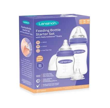 Lansinoh set incepator Feeding Bottle Starter Set Natural Wave 