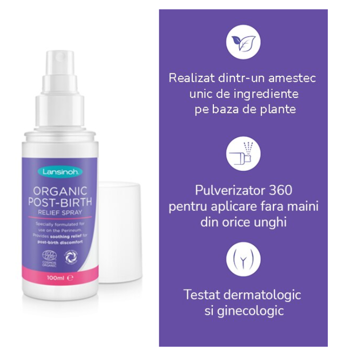 Lansinoh spray organic pentru calmare dupa nastere