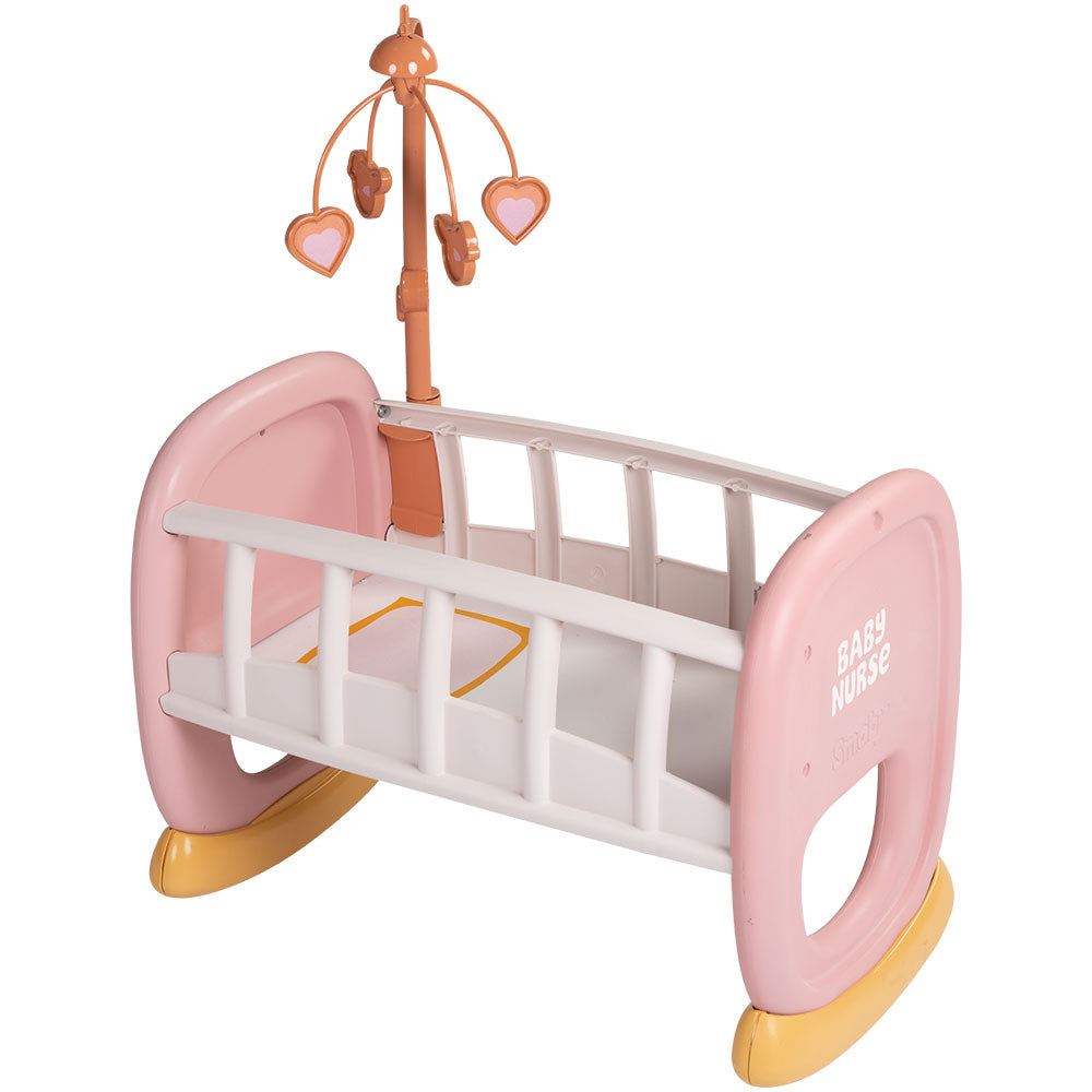 Smoby leagan pentru papusa Baby Nurse Baby's Cot cu carusel 18m+