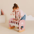 Smoby leagan pentru papusa Baby Nurse Baby's Cot cu carusel 18m+