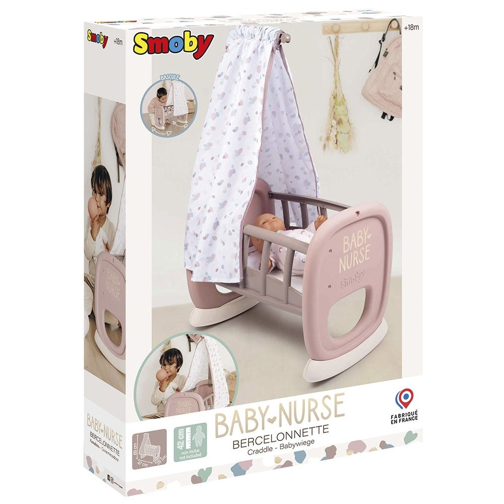 Smoby Leagan pentru papusa Baby Nurse Cradle 18m+ Maro 