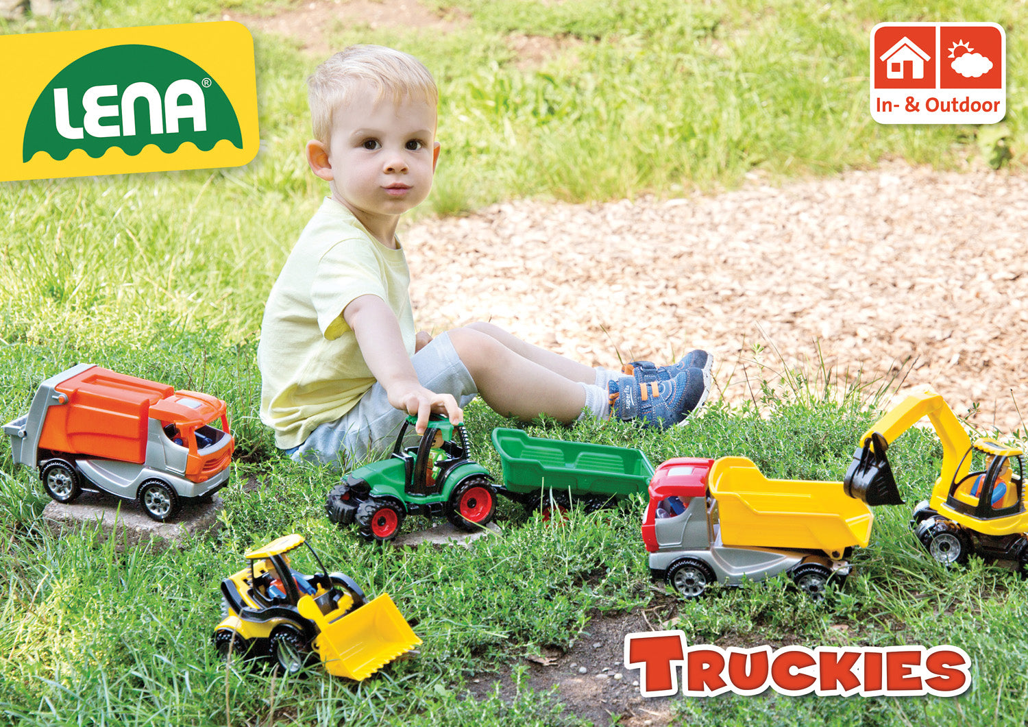 Lena jucarie excavator Truckies de 25 cm cu figurina 2 ani+ Galben