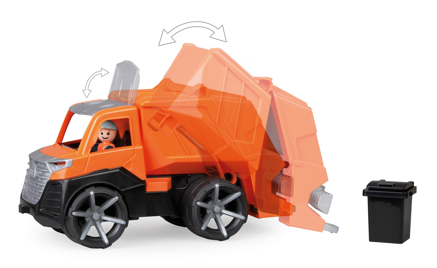 Lena jucarie masina gunoier TRUXX 2 de 30 cm cu figurina 2 ani+