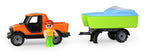 Lena Truckies masina Pick-Up cu barca si figurina 35 cm 2 ani+