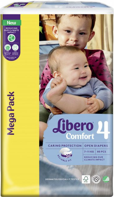 Libero Comfort 4 Maxi Megapack scutece pentru copii 7-11 kg, 80 buc