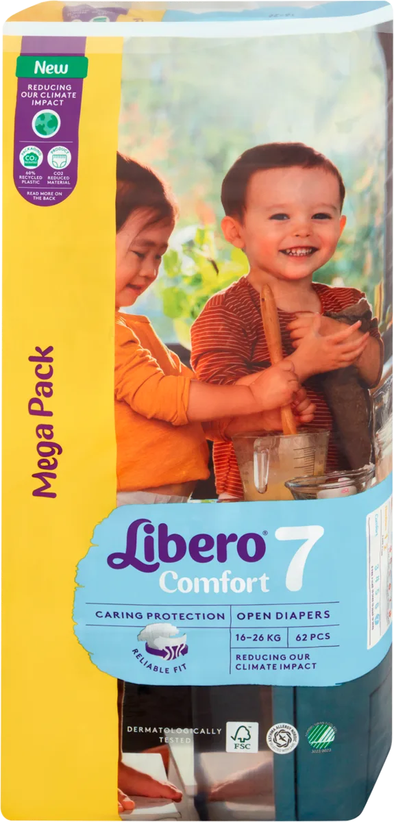Libero Comfort 7 Megapack scutece pentru copii 16-26 Kg, 62 buc Imagine principală a produsului