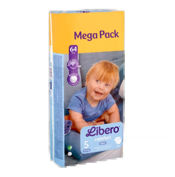 Libero MegaPack Comfort Open 5 Maxi plus scutece pentru copii 11-17 kg 64 buc