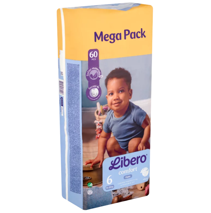 Libero MegaPack Comfort Open 6 Extra Large scutece pentru copii 13-20 kg 60 buc