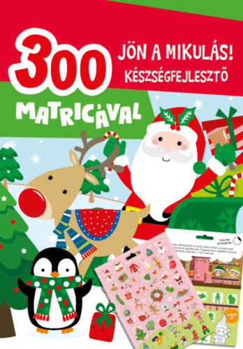 Lira carte in limba maghiara 3 ani+ Jön a mikulás! készségfejlesztő - 300 matricával