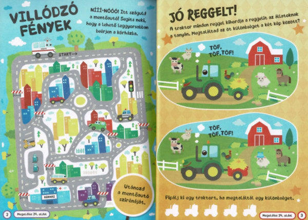 Lira carte in limba maghiara 3 ani+ Varázslatos matricák - Mókás járművek