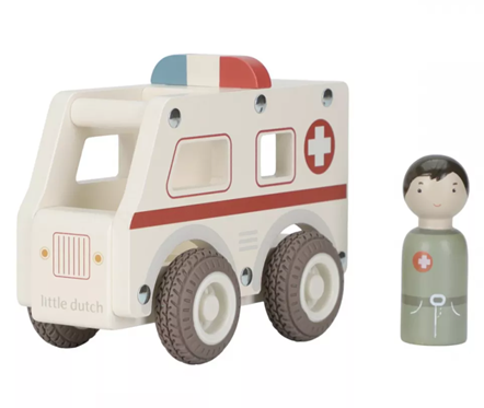 Little Dutch masinuta din lemn FSC 18m+ Ambulanta Imagine secundară a produsului