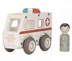 Little Dutch masinuta din lemn FSC 18m+ Ambulanta