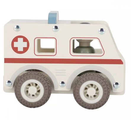 Little Dutch masinuta din lemn FSC 18m+ Ambulanta