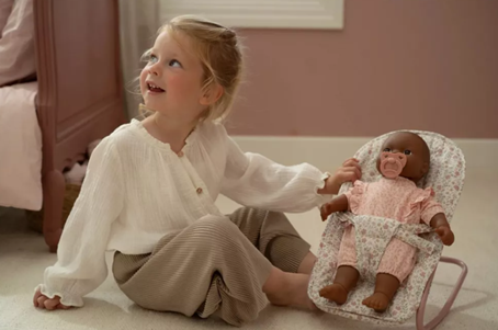 Little Dutch balansoar pentru papusi 3 ani+ Roz