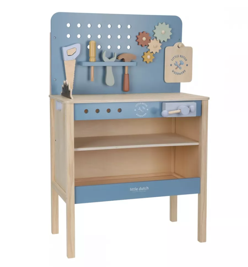 Little Dutch banc de lucru din lemn FSC 3 ani+ Blue Imagine principală a produsului