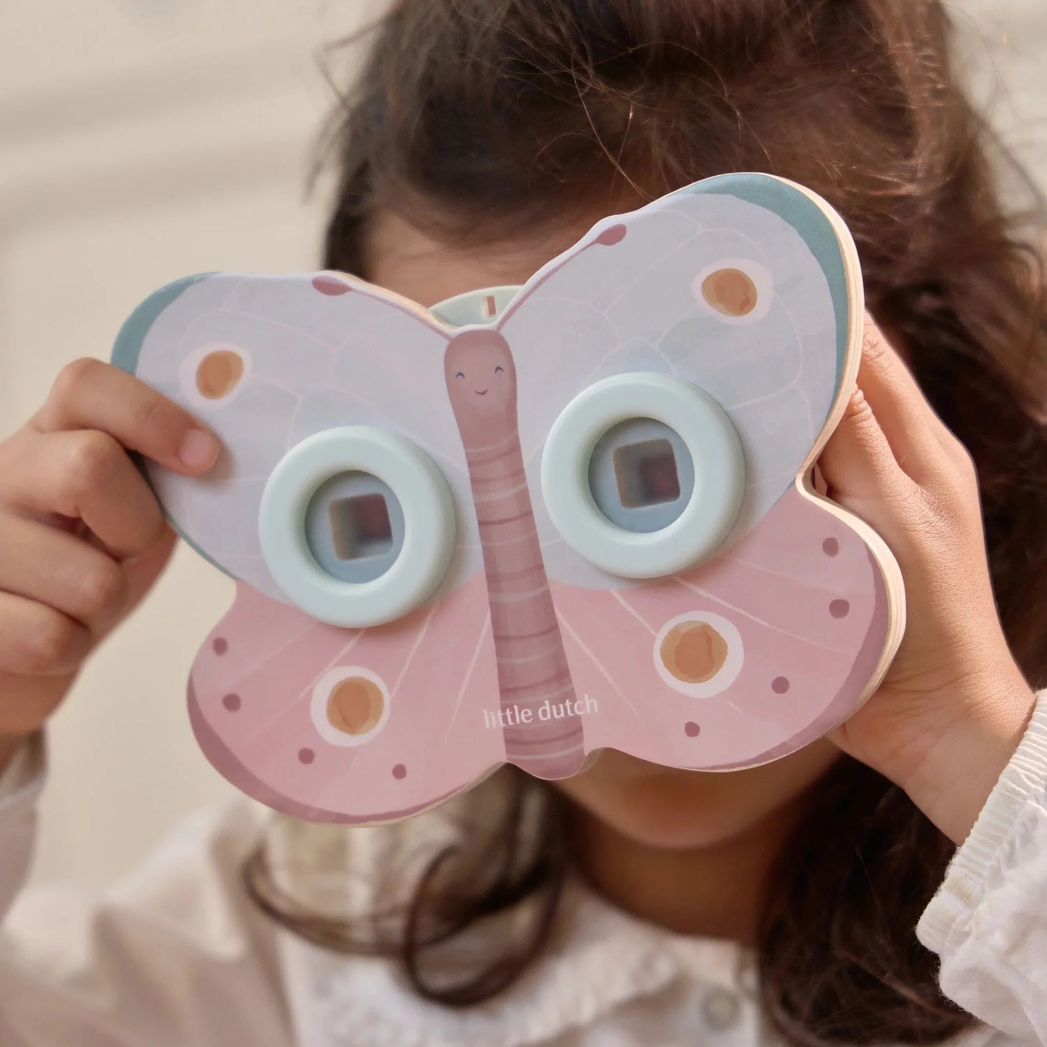 Little Dutch binoclu din lemn SFC cu discuri cu imagini 3 ani+ Fairy Graden Fluture