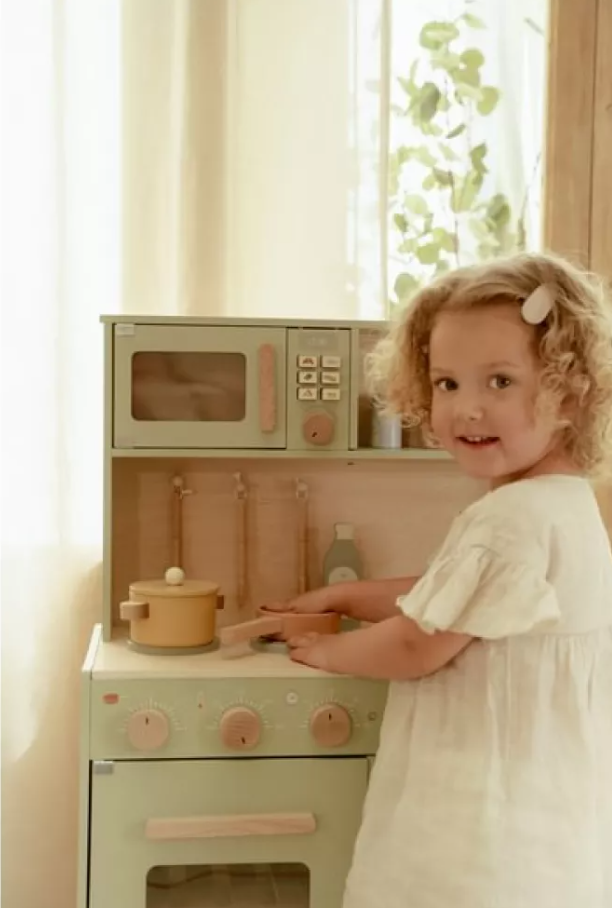 Little Dutch bucatrie de jucarie din lemn FSC 3 ani+ Green
