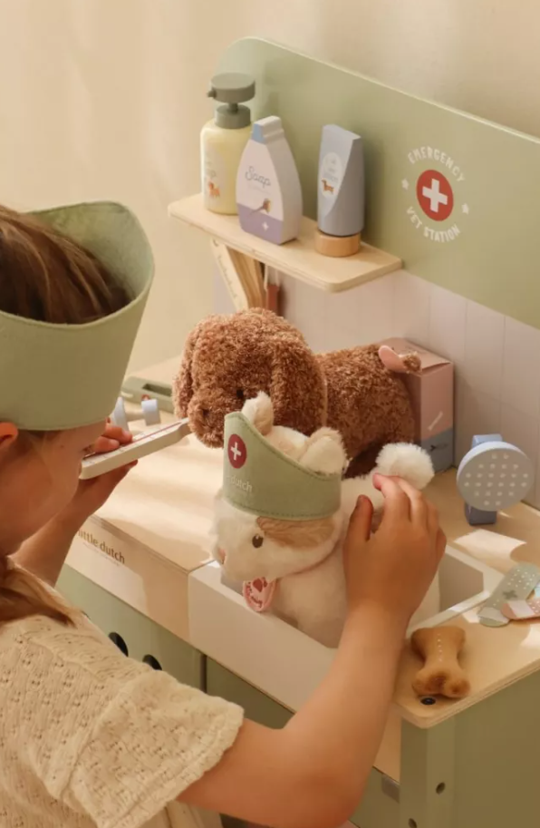 Little Dutch cabinet veterinar cu accesorii din lemn FSC 3 ani+ Green