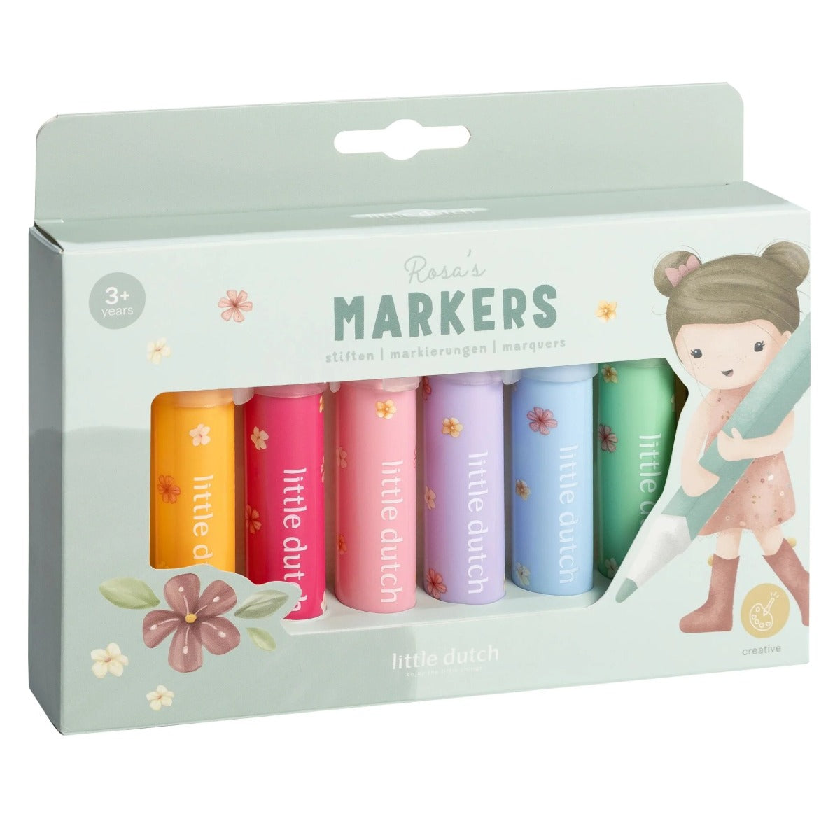 Little Dutch carioci colorate set de 8 bucati 3 ani+ Multicolored Rosa