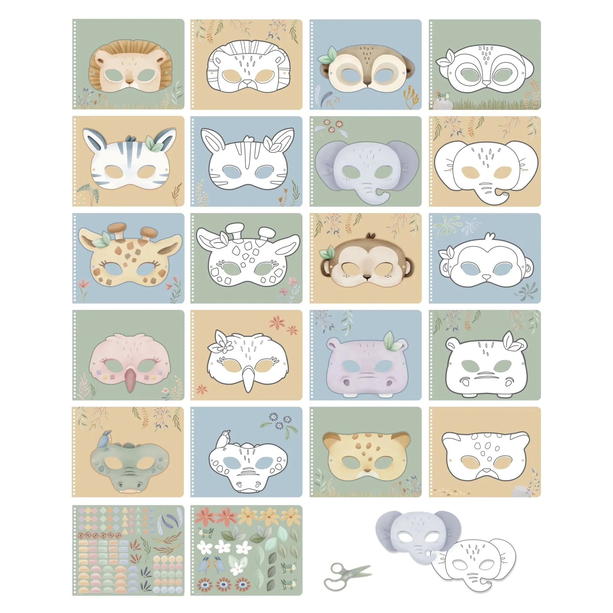 Little Dutch carte creativa de decupat si lipit 3 ani+ Safari Friends Masti