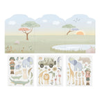 Little Dutch carte de colorat cu stickere reutilizabile 3 ani+ Safari Friends