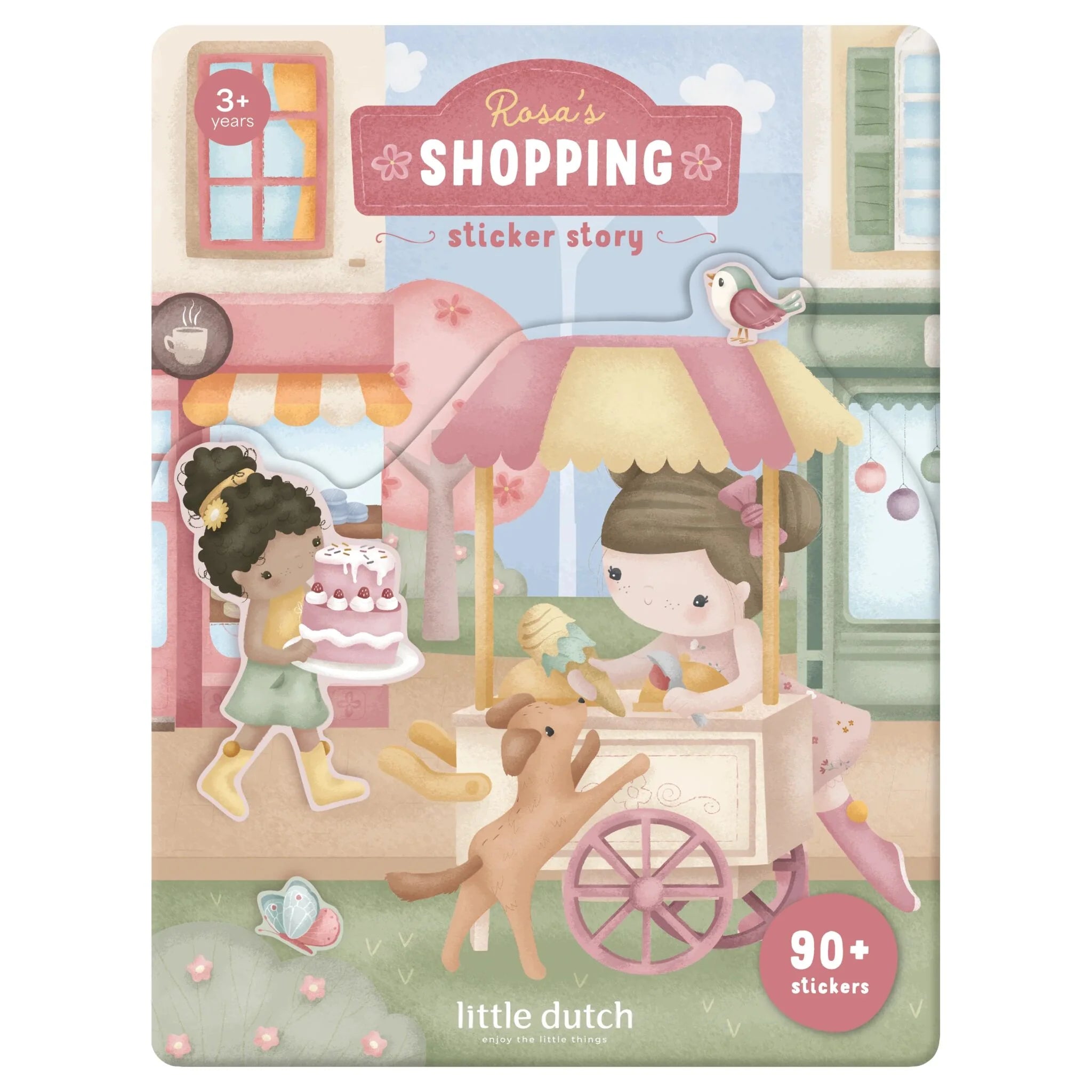 Little Dutch carte de activitati copii Set de autocolante reutilizabile 3 ani+ Rosa Imagine principală a produsului
