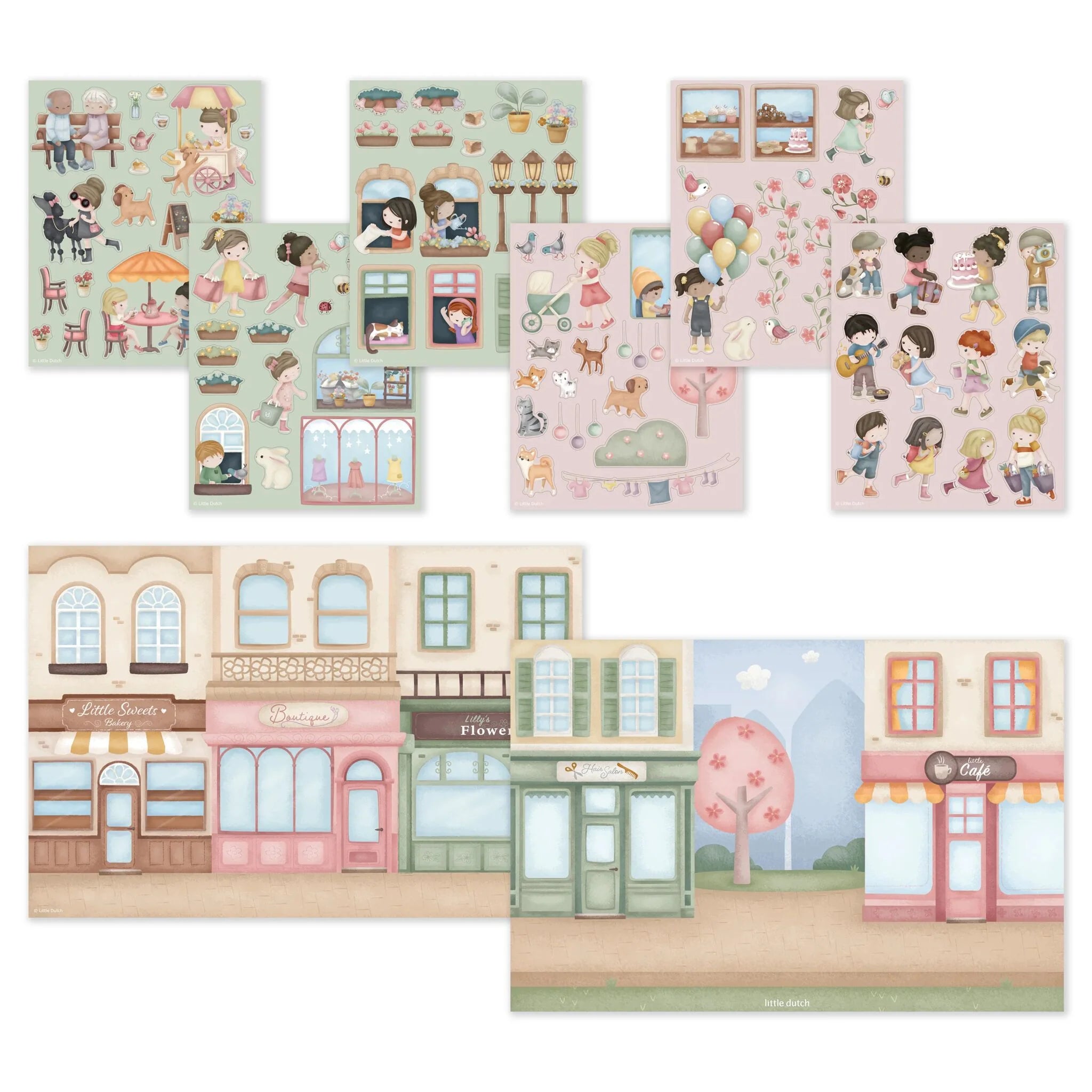 Little Dutch carte de activitati copii Set de autocolante reutilizabile 3 ani+ Rosa