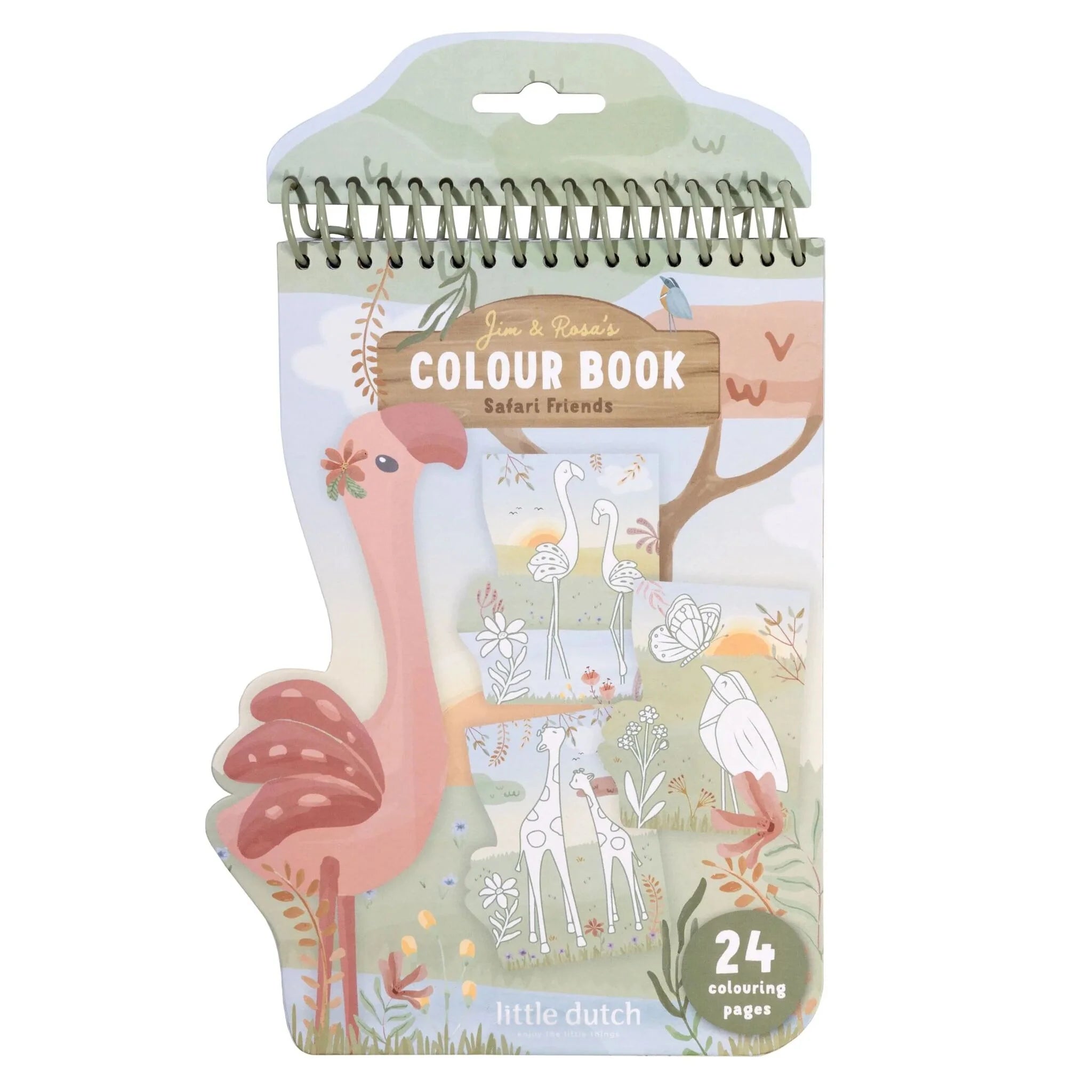 Little Dutch carte de colorat 3 ani+ Safari Friends Rosa Imagine principală a produsului