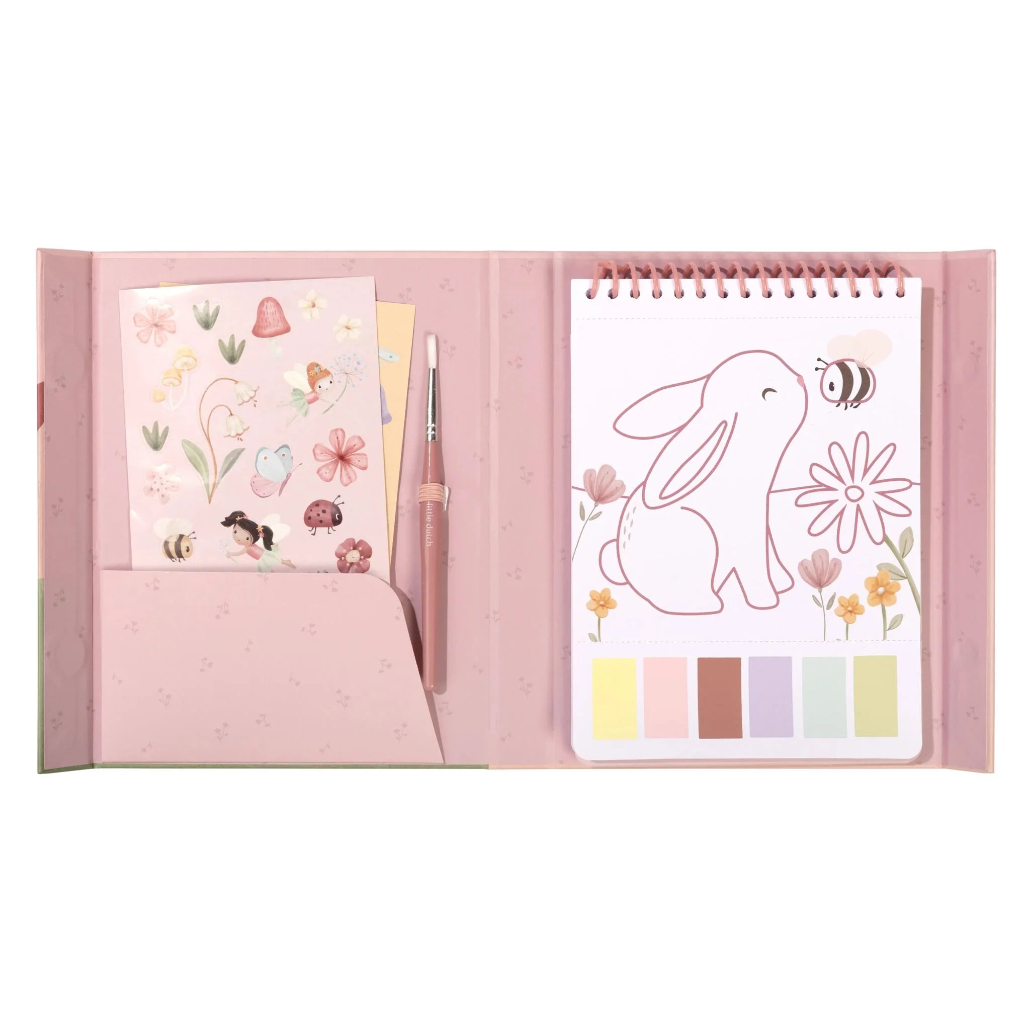 Little Dutch carte de pictat cu acuarele si stickere 3 ani+ Rosa Fairy Garden Imagine secundară a produsului