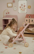 Little Dutch carucior din lemn pentru papusi 3 ani+ Soft Flower