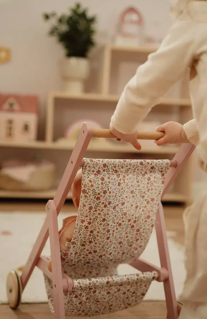 Little Dutch carucior din lemn pentru papusi 3 ani+ Soft Flower