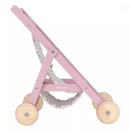 Little Dutch carucior din lemn pentru papusi 3 ani+ Soft Flower