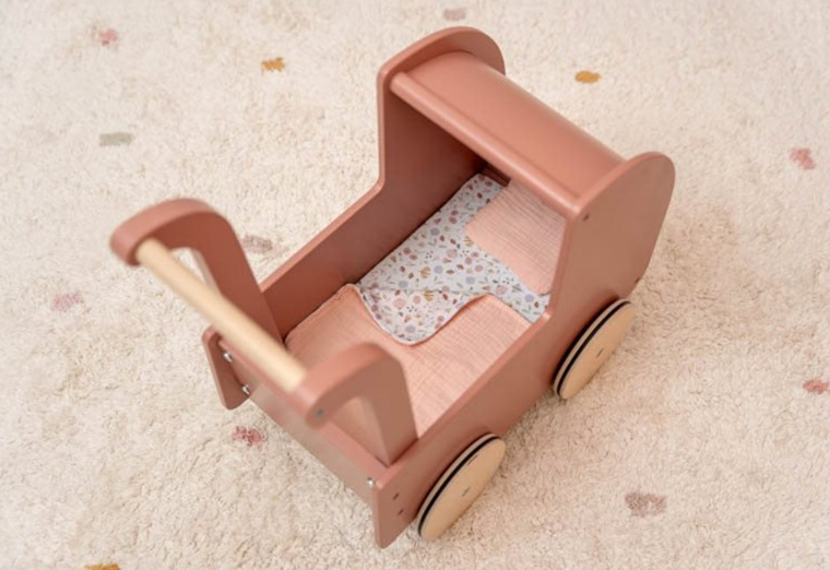 Little Dutch carucior pentru papusi vintage din lemn FSC 3 ani+